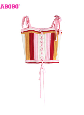 徐紫茵同款LALABOBO24休闲甜美水果拼色毛织背心|LBDB-WSTM20