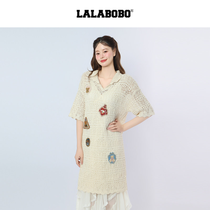 LALABOBO熊兔毛织连衣裙