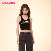 王梓薇同款 WSWT13 LBDB LALABOBO时尚 甜美辣妹风套头字母圆领背心