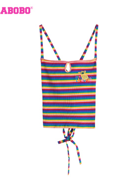 LALABOBO25春季新款可爱时尚甜辣紧身彩虹水果吊带女|LBDB-WSWT29