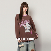 周一男同款 LALABOBO卫衣26年春新原创套头巨好看印花高街外套