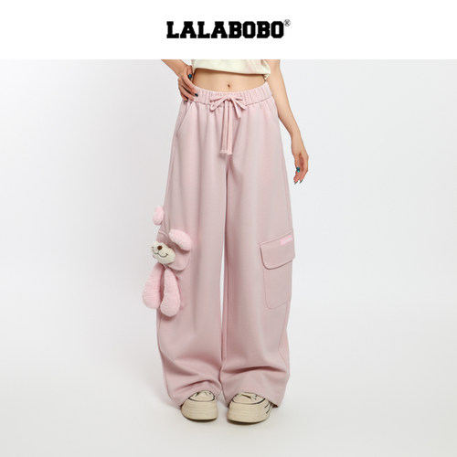 LALABOBO小熊针织长裤