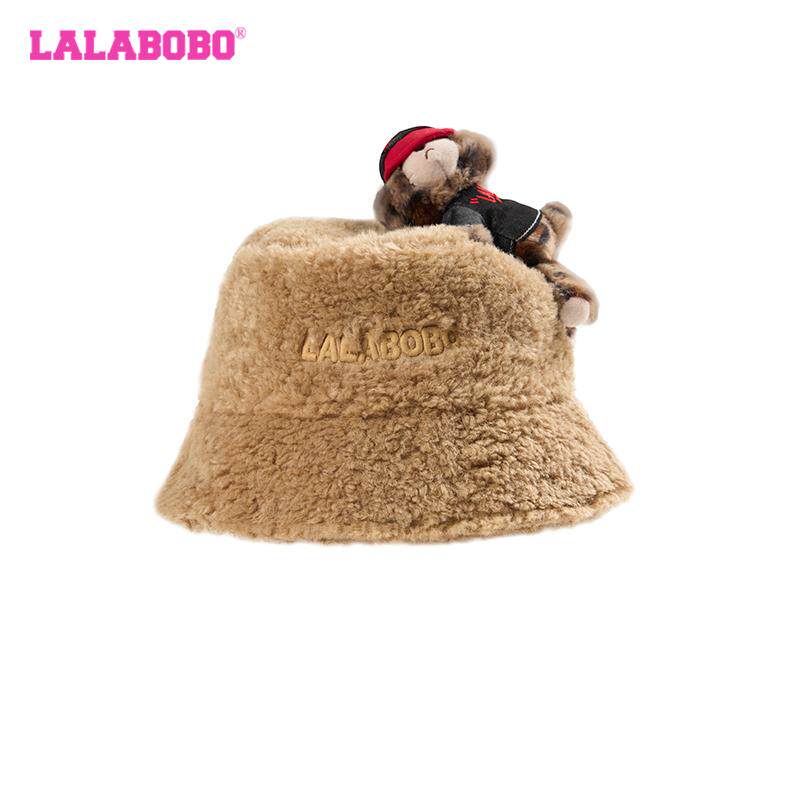 玩偶熊系列LALABOBO流行冬季渔夫帽女原创新款潮牌爆款小熊帽子