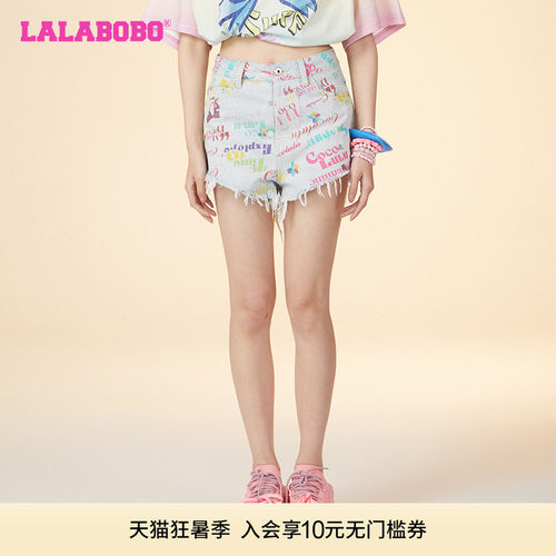 LALABOBO2牛仔短裤复古休闲