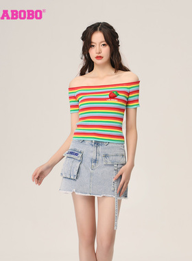 LALABOBO春季新品潮流百搭可爱一字领套头针织线衫女|LBCB-WSTM12