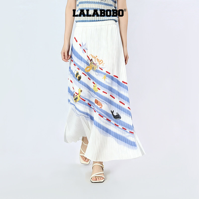 LALABOBO夏日泳池梭织半身裙