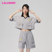 新品 T恤女 款 LALABOBO春季 可爱时尚 彩虹polo短袖 LBCB WSDT44