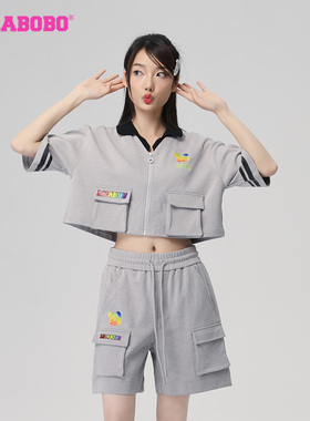 LALABOBO春季新品款可爱时尚彩虹polo短袖T恤女|LBCB-WSDT44