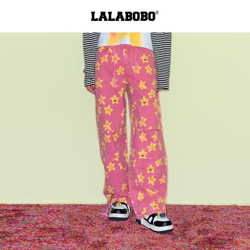 LALABOBO卓沅星星满印长裤