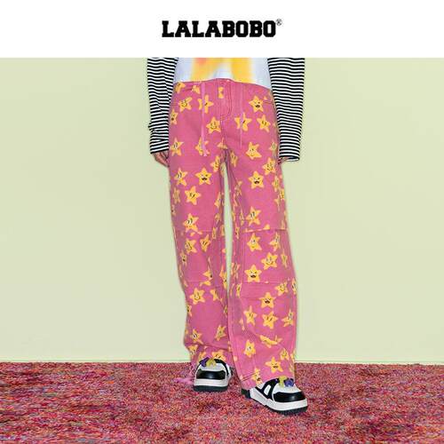 LALABOBO卓沅星星满印长裤
