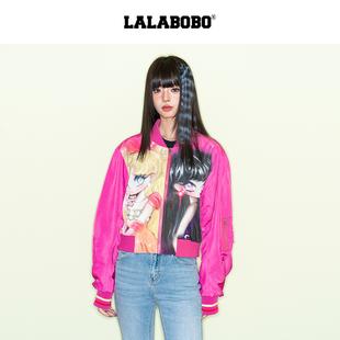 商场同款 短款 LALABOBO25年夏季 印花时尚 上衣 夹克服女原创新款