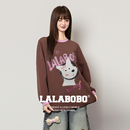 LALABOBO卫衣25年冬新原创套头巨好看印花高街外套 周一男同款