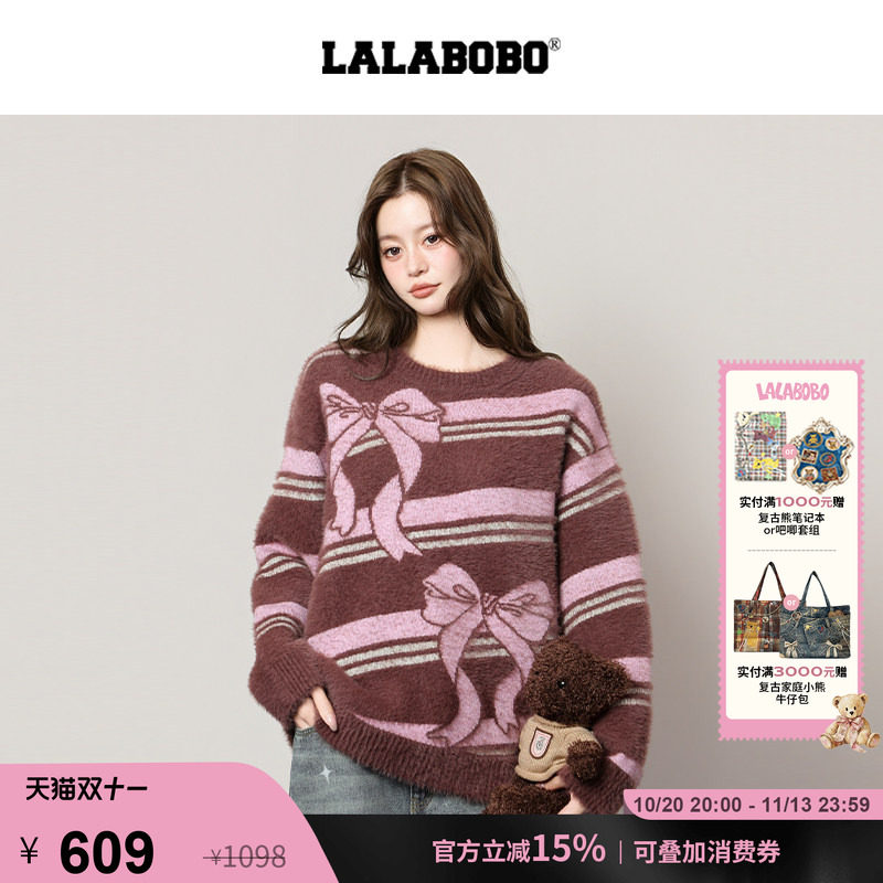LALABOBO蝴蝶结套头毛衣