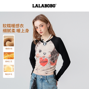 原创巨好看百搭修身 LALABOBOT恤25年秋冬新款 外套 暖感衣面料