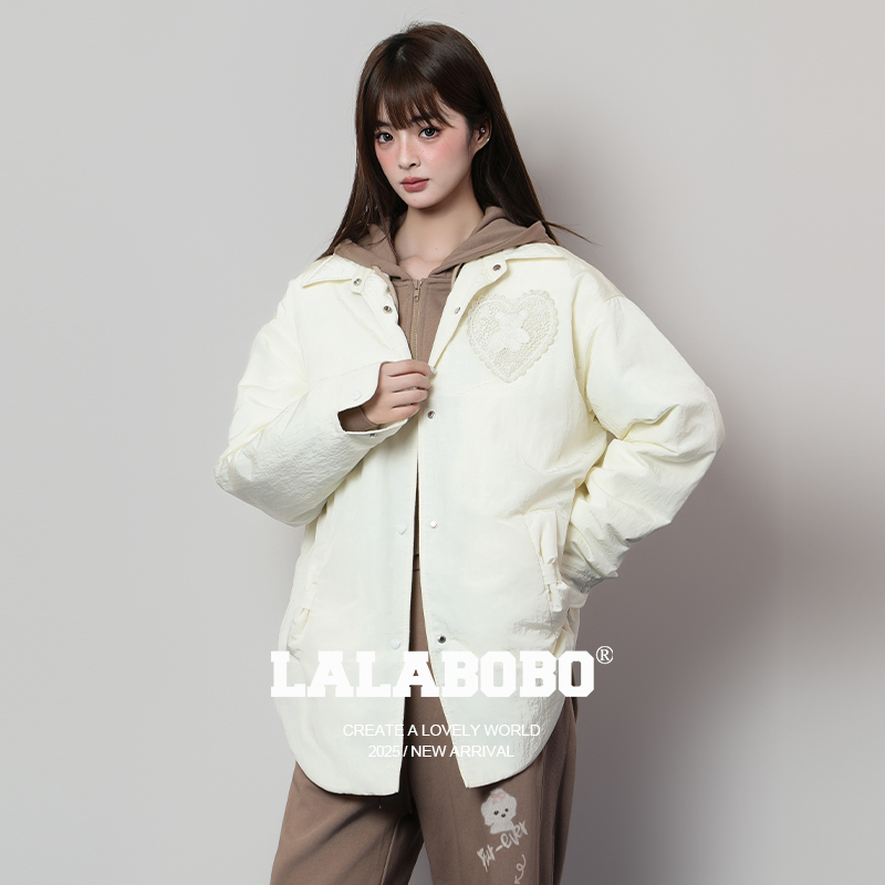 LALABOBO费尔岛泡芙毛织帽羽绒服