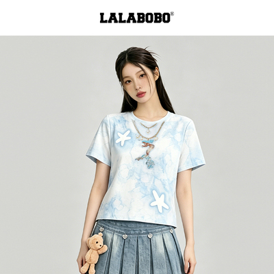 LALABOBO美人鱼项链短袖T恤