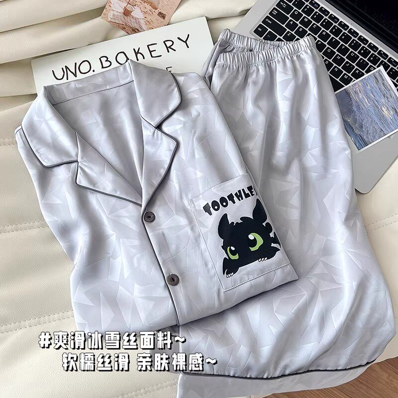 冰丝睡衣男士夏季2026新款短袖短裤青少年男生大码夏天丝绸家居服