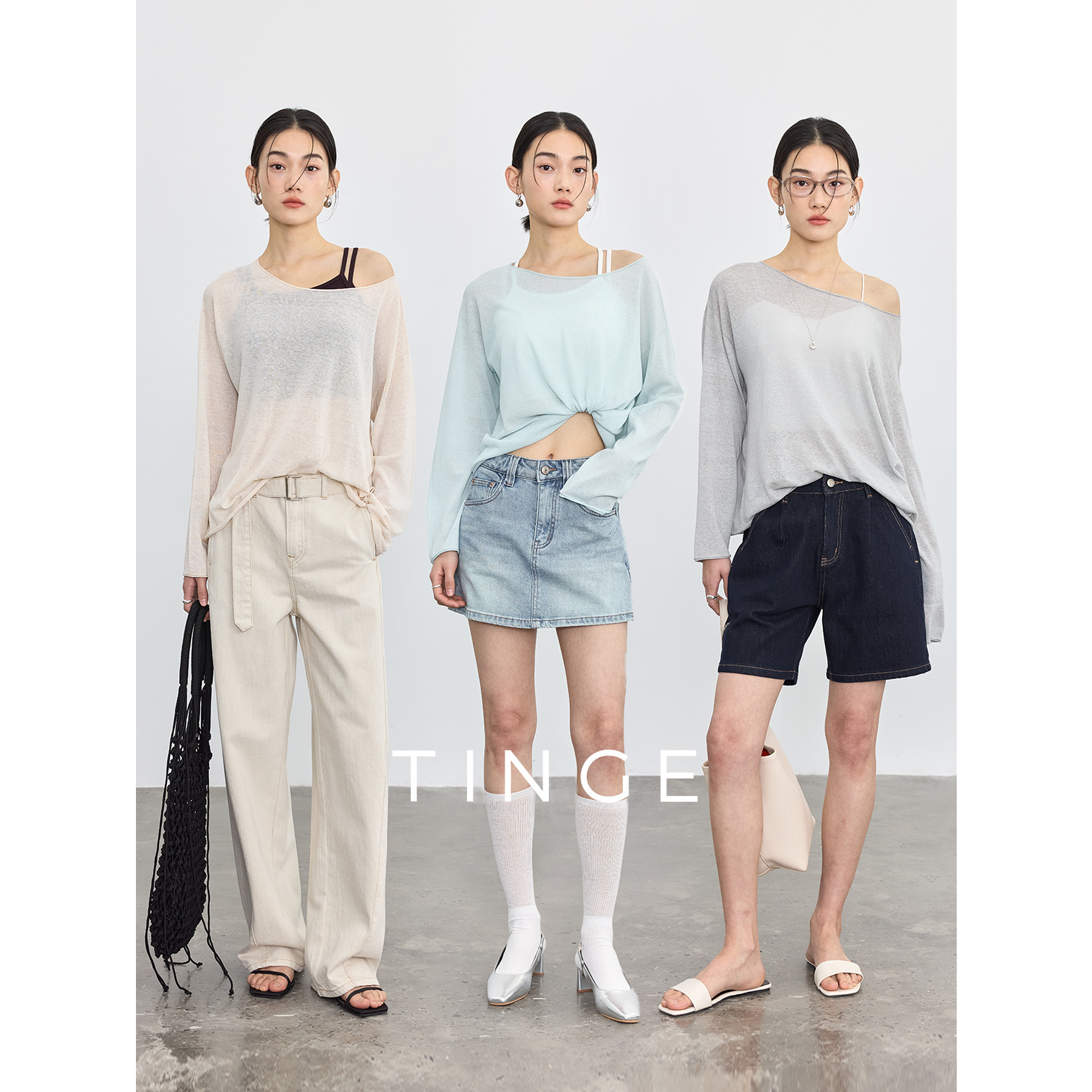 空气感落肩凉感亚麻T恤