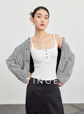 TINGE贴己精致白色不透吊带背心女夏季外穿2025新款打底无袖上衣