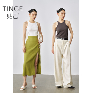 上衣 针织打底无袖 TINGE贴己罗纹吊带背心女夏外穿2025新款 修身