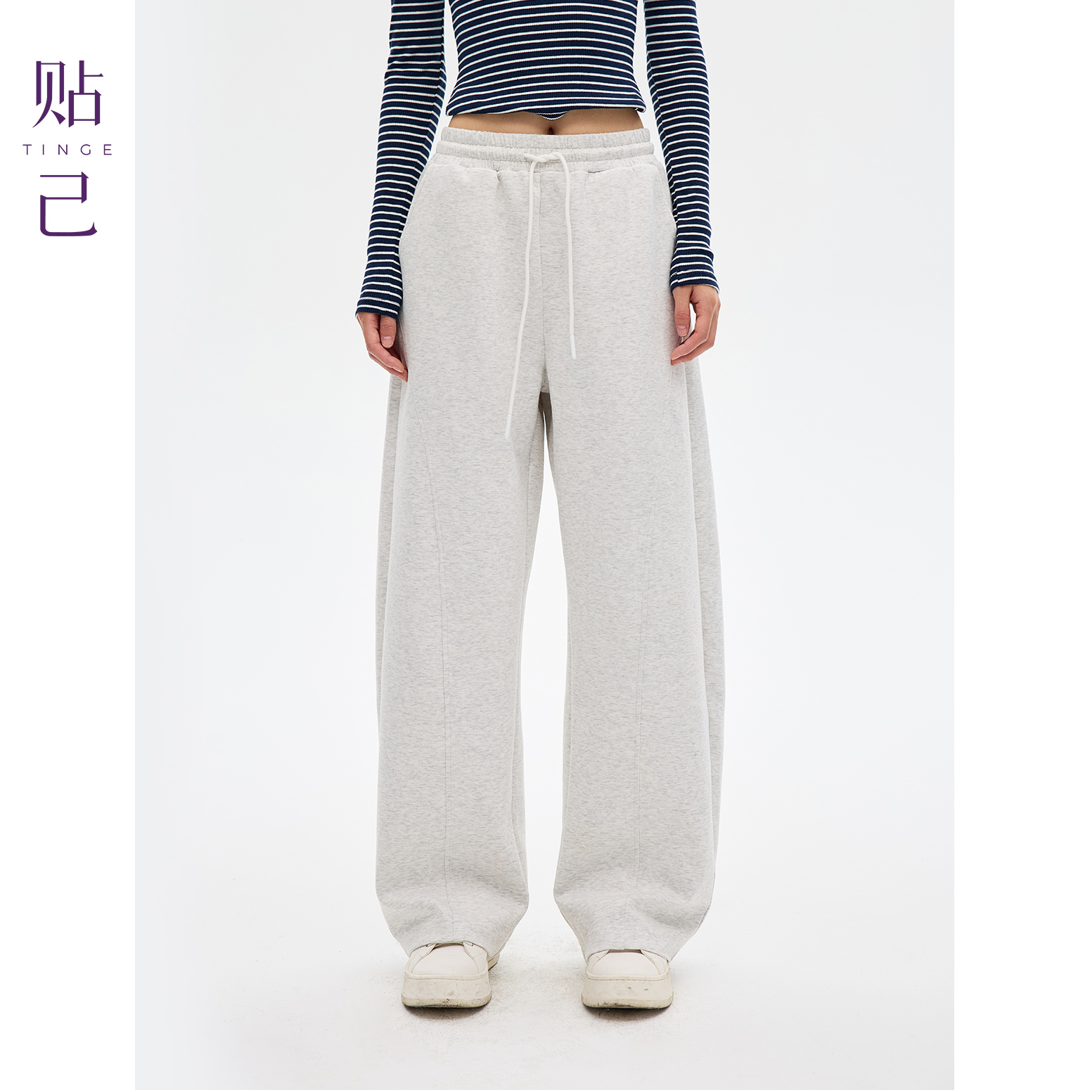 空气层拼接运动瑜伽弯刀裤