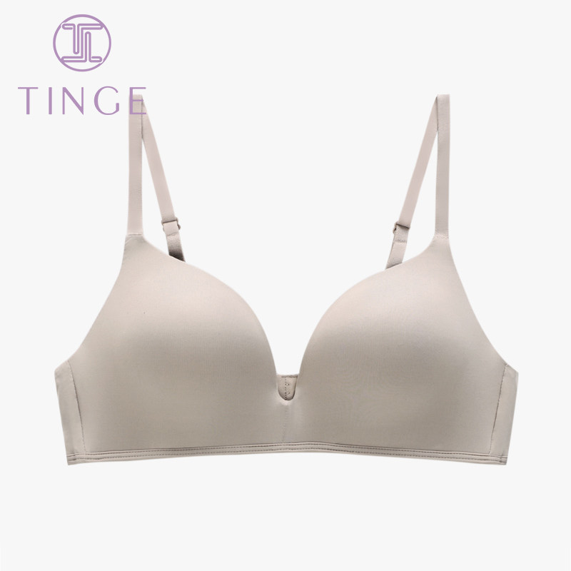tinge小胸聚拢美背文胸无痕运动内衣女春学生薄款胸罩无钢圈抹胸