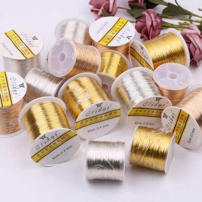 100米半斤保色定型缠花铜丝线