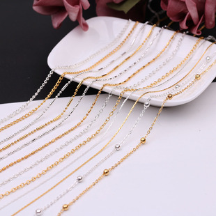 手工diy古风发簪发饰品配件 夹珠链条流苏十字细链条夹球链竹节链