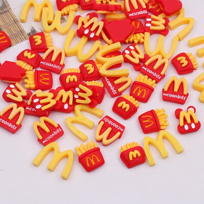仿真食玩M薯条树脂贴片发夹配件