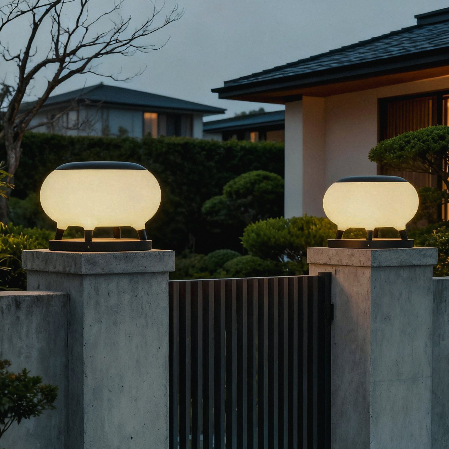 户外装饰景观庭院灯饰IP65防水立柱式安装现代太阳能光控商业区