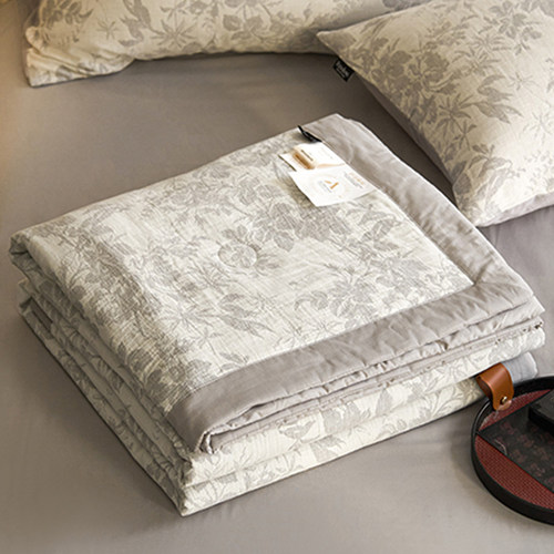 全棉双层纱提花夏凉被夏季