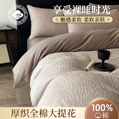 2025新款全棉床品四件套轻奢高级感主卧室纯棉床单三件套床笠被套