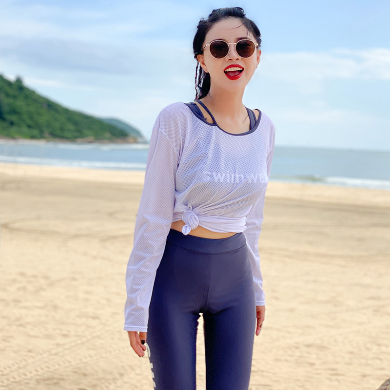 泳衣女分体式三件套泡温泉性感显瘦遮肚保守2025新款网红风长袖裤