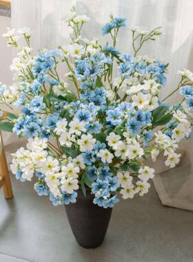 梅雨帘幕蓝星花仿真花装饰婚庆手捧花玫瑰花墙假花INS厂家家居