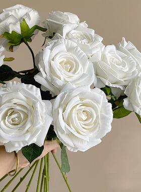 单头 仿真花 玫瑰花 装饰花材婚庆仿真绢花假花家居装饰花高仿真