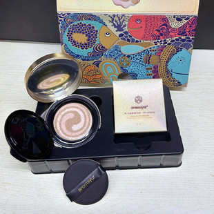 新品亚玛迪三色气垫bb霜遮瑕粉底液鱼子酱美容亮白送替换装不脱妆