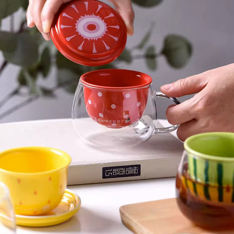 创意玻璃茶水分离带盖泡茶杯水杯