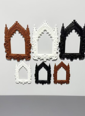 娃屋复古雕花相框 欧式吧唧谷美展示框 微缩场景DIY相框配件