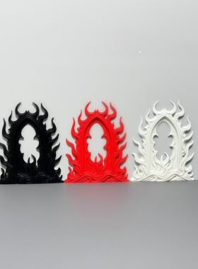 娃屋手工DIY造景配件 暗黑哥特风欧式火焰拱门吧唧托痛包痛板背景