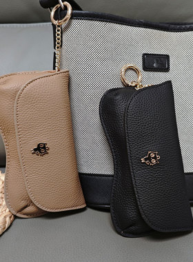 真皮眼镜包便携可挂包防刮高颜值头层牛皮太阳镜收纳盒墨镜眼镜袋