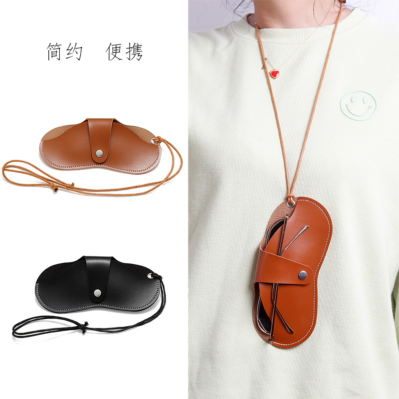 高级眼镜盒女款便携高颜值太阳镜收纳盒挂脖收纳袋墨镜包2025新款