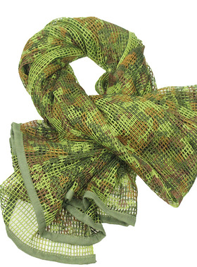 战术围巾户外防蚊虫加大网巾军迷伪装网眼头巾多功能围脖男女方巾