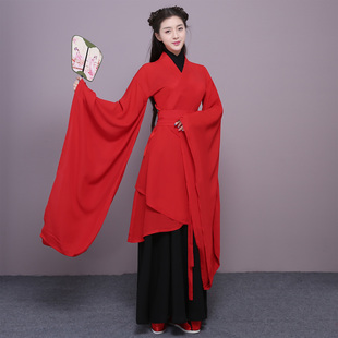 新款 汉服礼仪之邦舞衣双绕曲裾伴舞双色舞蹈服演出服 璇玑同款