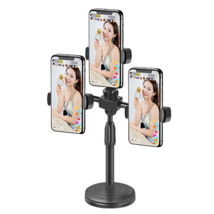 多机位手机支架桌面多平台直播专用手机架拍照自拍多功能双机位架子带补光灯网红主播专业通用固定夹