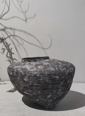 侘寂风手工陶瓷花瓶花器摆件售楼处样板间民宿酒店桌面陈列柜装饰