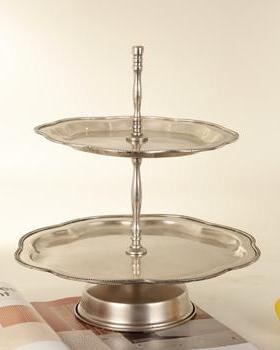 法式复古纯铜哑光银色果盘托盘点心盘摆件中古风售楼处餐厅工艺品