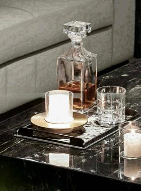现代轻奢样板间客厅茶几床头柜摆件售楼处酒具托盘组合桌面装饰品