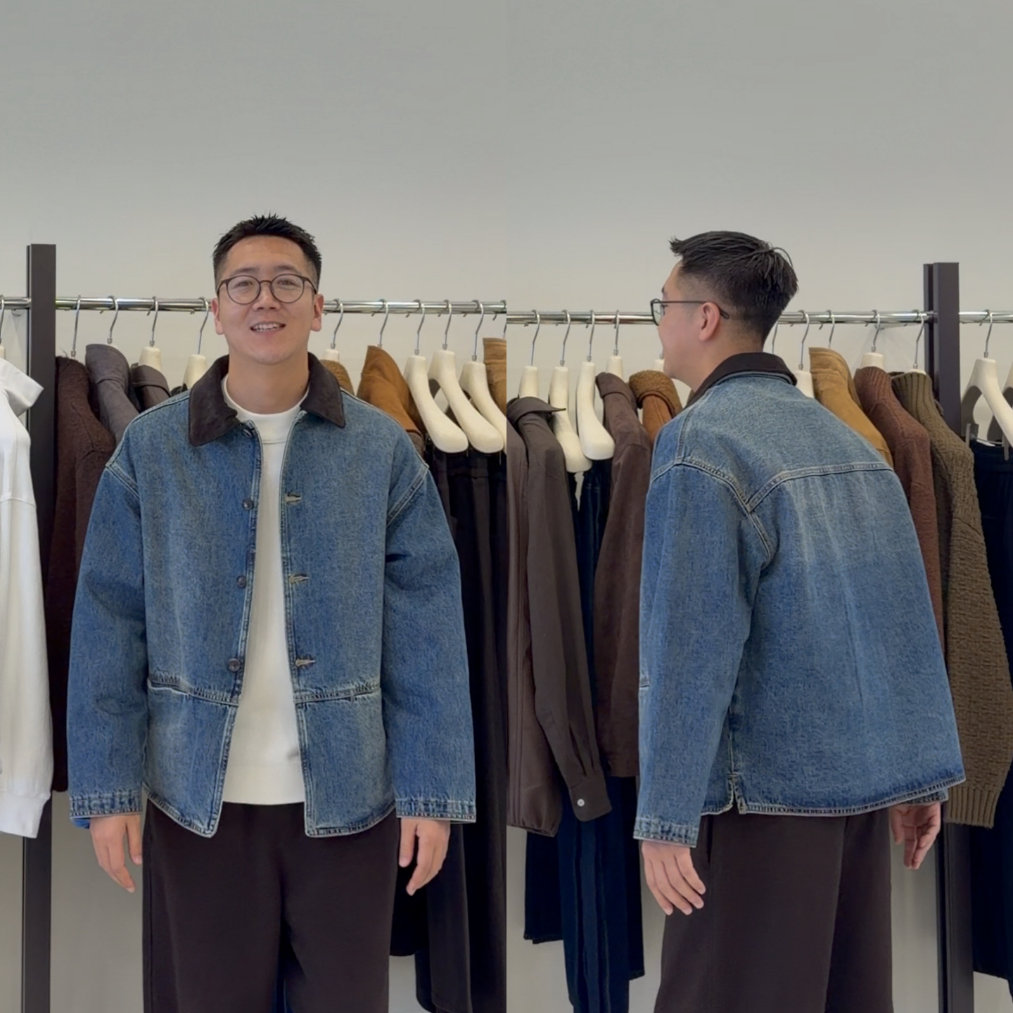 牛仔外套夹棉上衣男棉服棉衣