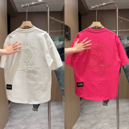 直播间同款夏季潮流时尚男士短袖T恤圆领休闲小众设计感ins穿搭