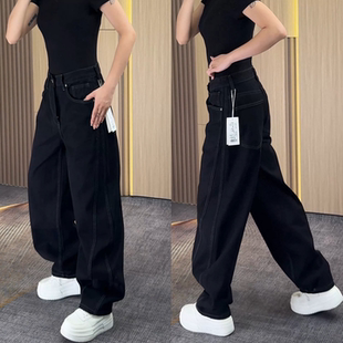 裤子男款秋季美式弯刀休闲裤时尚潮流简约高级小众设计感男女同款